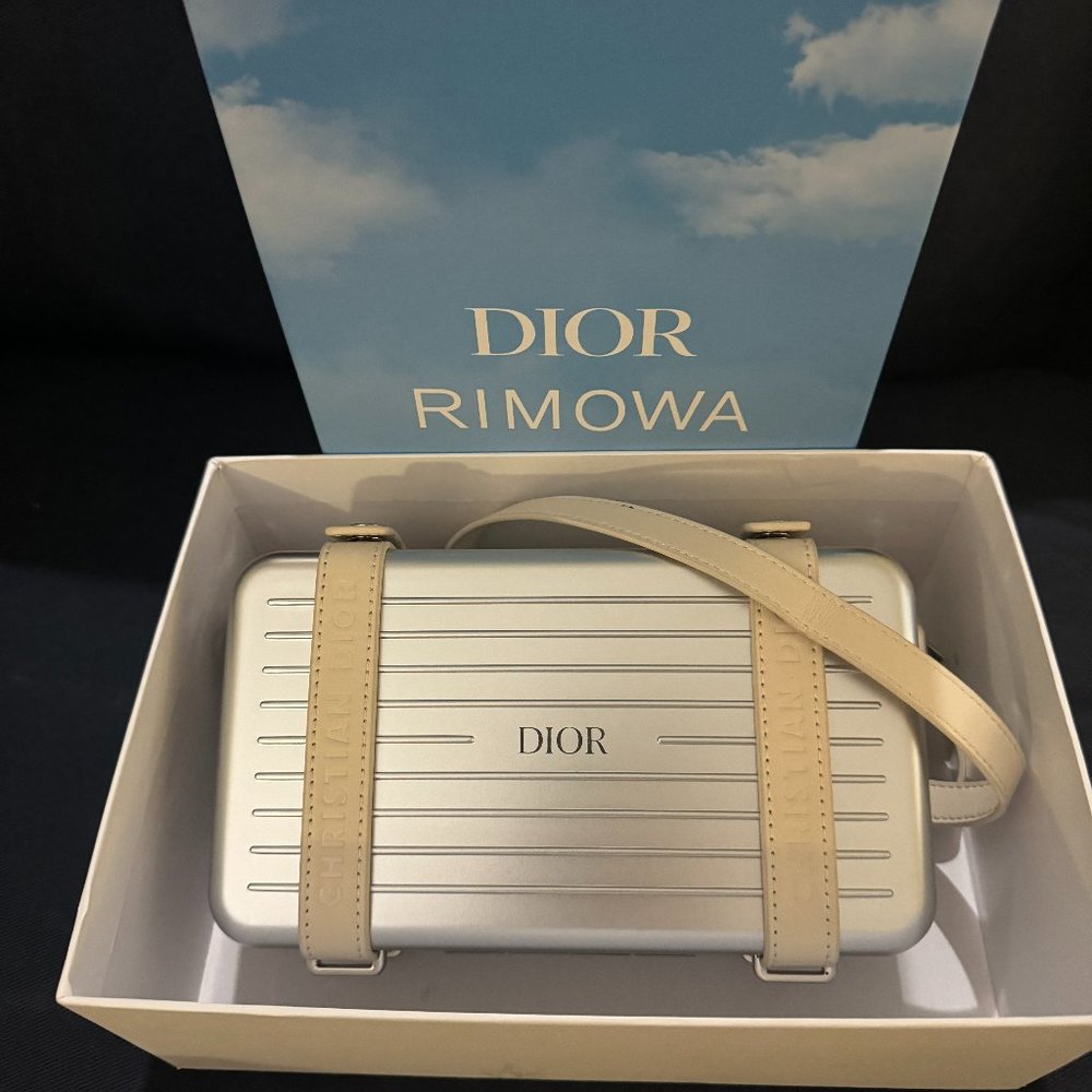 Dior X RIMOWA Personal Clutch On Strap Aluminium Silver